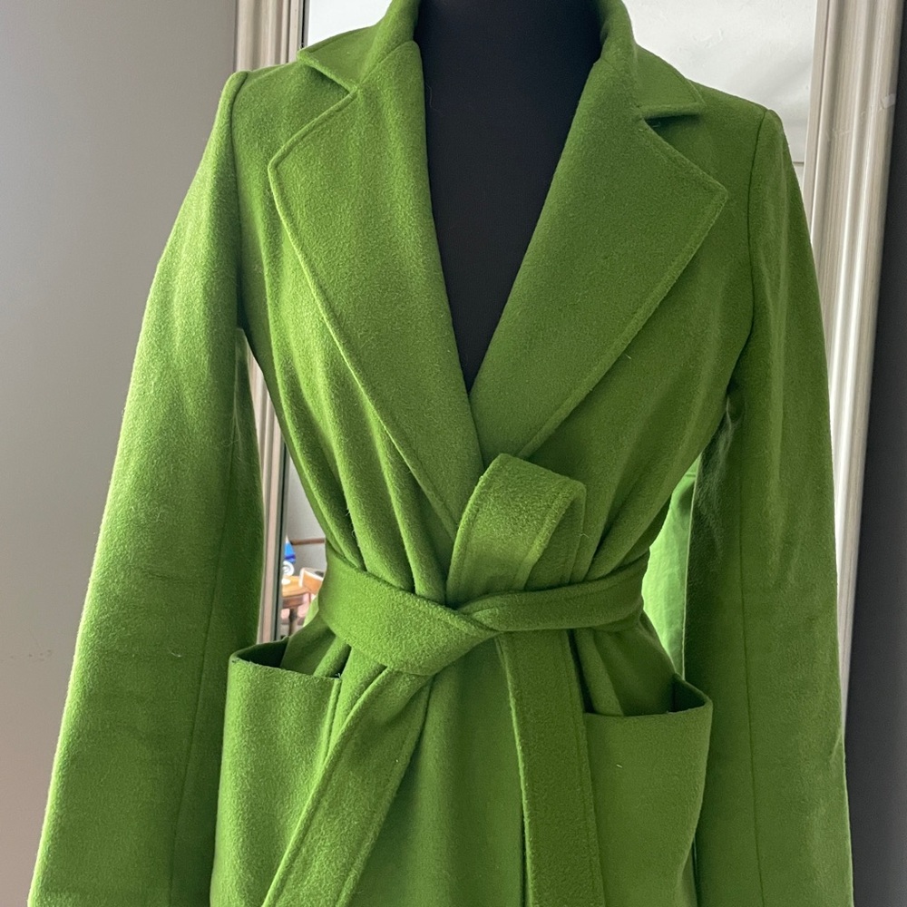 Sam Edelman Green Belted Coat - Picture 2 of 7